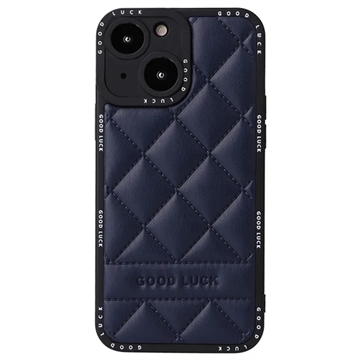 Carcasa Híbrida Good Luck Rhombic Grid para iPhone 14 Plus - Azul