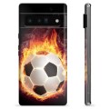 Funda de TPU para Google Pixel 6 Pro - Pelota de Fútbol en Llamas