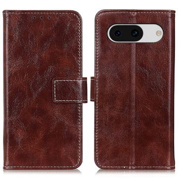 Funda con Cierre Magnético para Google Pixel 8a - Estilo Cartera - Marrón