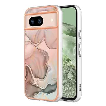 Funda TPU Marble Pattern Electrochapada IMD para Google Pixel 8a - Rosa