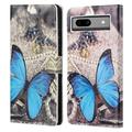 Funda Style para Google Pixel 8a - Estilo Cartera - Mariposa Azul