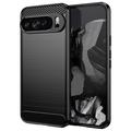 Carcasa de TPU Brushed para Google Pixel 9 Pro XL - Fibra de Carbono - Negro