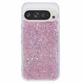 Funda de TPU Glitter Flakes para Google Pixel 9 Pro XL - Rosa