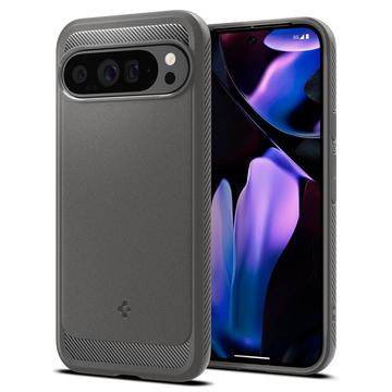 Funda de TPU Spigen Rugged Armor para Google Pixel 9 Pro XL - gris mármol