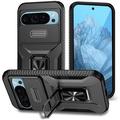 Funda híbrida con anillo giratorio y protección para cámara para Google Pixel 9/9 Pro - Negra