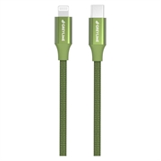 Cable USB-C / Lightning Trenzado GreyLime 18W - Certificado MFi - 1m - Verde