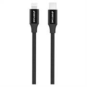 Cable USB-C / Lightning Trenzado GreyLime 18W - Certificado MFi - 2m - Negro