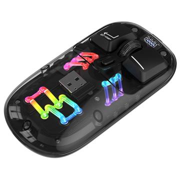 HXSJ T200 Ratón Bluetooth inalámbrico de modo dual con iluminación RGB