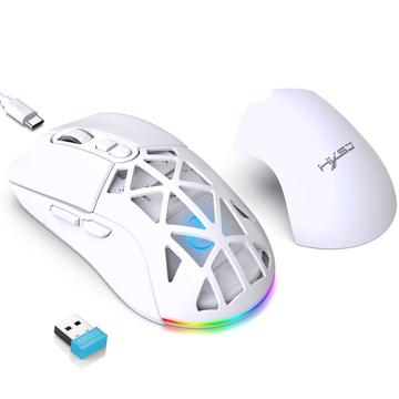 HXSJ T26 RGB Retroiluminado Ratón Inalámbrico / Ratón Bluetooth 4800 DPI - Blanco