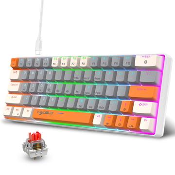 HXSJ V500 Teclado mecánico para juegos con cable y efecto de retroiluminación