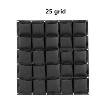 Muro para plantas colgante con 25 bolsillos - Negro