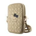 Bolso bandolera para smartphone Hello Kitty con lazos acolchados - Oro