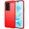 Carcasa de TPU Brushed para Honor 200 Lite - Fibra de Carbono - Rojo