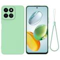 Honor 200 Smart/X7c Funda de silicona líquida con correa de mano - Verde