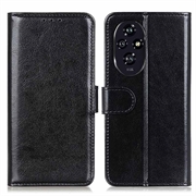 Funda de cartera con cierre magnético para Honor 200 - Negro