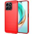 Carcasa de TPU Brushed para Honor X6b - Fibra de Carbono - Rojo