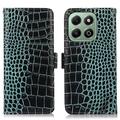 Funda Crocodile con RFID para Honor X6b - Estilo Cartera