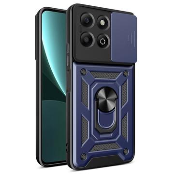 Funda Híbrida con Anillo Giratorio y Protector de Cámara para Honor X6b - Azul