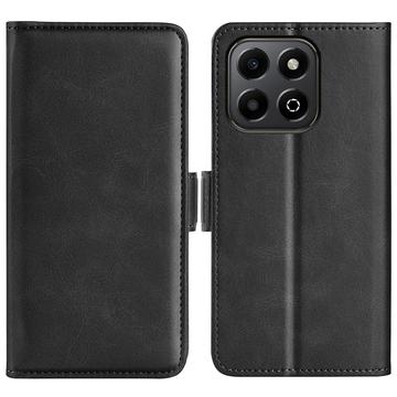 Funda tipo cartera con cierre magnético para Honor X6b - Textura de becerro - Negro