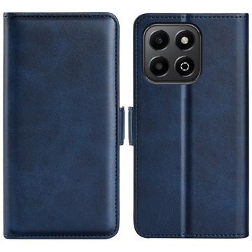 Funda tipo cartera con cierre magnético para Honor X6b - Textura de becerro - Azul