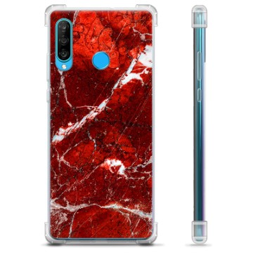 Funda Híbrida para Huawei P30 Lite - Mármol Rojo