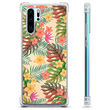 Funda Híbrida para Huawei P30 Pro - Flores Rosadas