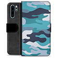 Funda Cartera Premium para Huawei P30 Pro - Camuflaje Azul