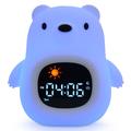 JL-821 Reloj Despertador Ruido Blanco - Lámpara de Cabecera para Dormir con Luz Nocturna con Control de Grifo - Oso Blanco