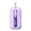 Joyroom JR-L012 Colorido Banco de Energía 10000mAh - USB-C y Cable Lightning, 22.5W - Morado