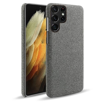 Carcasa de Plástico Recubierto de Tela KSQ para Samsung Galaxy S22 Ultra 5G - Gris