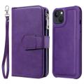 Funda Estilo Cartera KT Multifunctional Serie para iPhone 14 - Púrpura