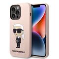 Funda de Silicona Karl Lagerfeld Ikonik para iPhone 15 Pro - Rosa