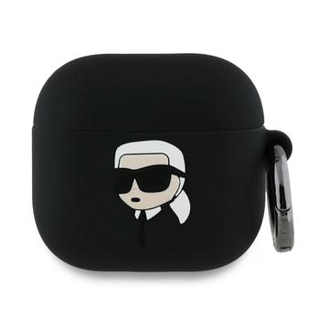 Carcasa de Silicona Karl Lagerfeld Karl Head 3D para AirPods 4 - Negro