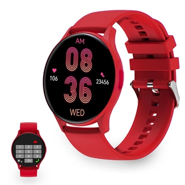 Ksix Core AMOLED Smartwatch con Modos Deporte/Salud - Rojo