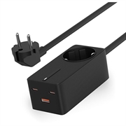 Cargador ultrarrápido multipuerto Ksix GaN 65W - 2x USB-C, USB-A - Negro