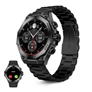 Ksix Titanium AMOLED Smartwatch - Acero inoxidable y correa de silicona - Negro