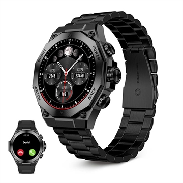 Ksix Titanium AMOLED Smartwatch - Acero inoxidable y correa de silicona - Negro