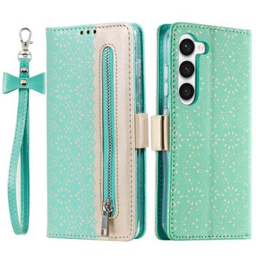 Funda Lace Pattern para Samsung Galaxy S23 5G - Estilo Cartera - Verde