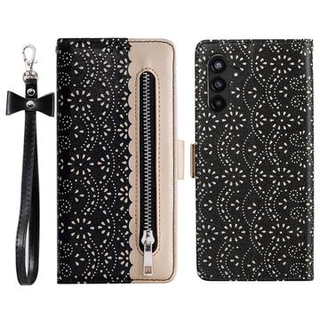 Funda Lace Pattern para Samsung Galaxy S23 FE - Estilo Cartera