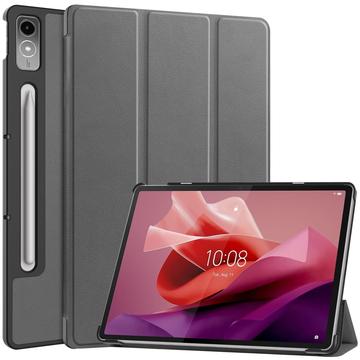 Funda Inteligente de Tres Pliegues para Lenovo Tab P12 - Gris