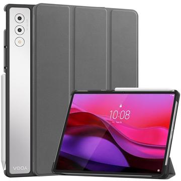 Funda Inteligente de Tres Pliegues para Lenovo Yoga Tab Plus - Gris