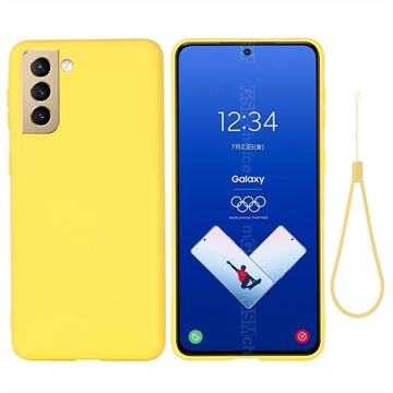 Funda de Silicona Líquida para Samsung Galaxy S21 FE 5G - Amarillo