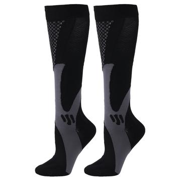 Calcetines largos de compresión para deportes, viajes - S/M - Negro