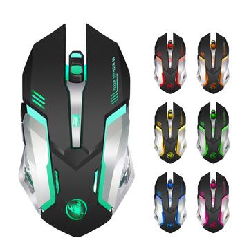 M10 Wireless Gaming Mouse - 2400 DPI, recargable, retroiluminación de 7 colores, diseño ergonómico