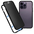 Carcasa Magnética con Cristal Templado de Privacidad para iPhone 15 Pro - Negro