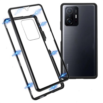 Samsung Galaxy A50 Magnetic Case with Tempered Glass Back - Black