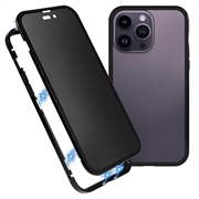 Carcasa Magnética con Cristal Templado para iPhone 16 Pro Max - Privacidad - Negro