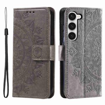 Funda Mandala Series para Samsung Galaxy S23 5G - Estilo Cartera - Gris