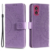 Funda Mandala Series para Motorola Edge 50 Fusion - Estilo Cartera - Púrpura