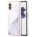 Funda TPU Marble Pattern Electrochapada IMD para Nothing Phone (1)